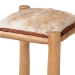bali & pari Rivera Genuine Goat Leather Bar Stool - Rustic Boho Seating with Teak Wood Frame and Natural Hide Upholstery - BSOBGL-01-Goat Leather-BS