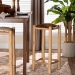 bali & pari Rivera Genuine Goat Leather Bar Stool - Rustic Boho Seating with Teak Wood Frame and Natural Hide Upholstery - BSOBGL-01-Goat Leather-BS