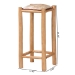 bali & pari Rivera Genuine Goat Leather Bar Stool - Rustic Boho Seating with Teak Wood Frame and Natural Hide Upholstery - BSOBGL-01-Goat Leather-BS