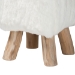 bali & pari Scotlyn Faux Fur Footstool with Teak Wood Legs - Rustic Boho Accent Seat, Handmade Decorative Footrest for Living Room or Bedroom, White - BSOCream-Goat Fur-Footstool