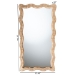 bali & pari Hasana Natural Rattan Floor Mirror - Scalloped Frame Full Length Accent Mirror for Bedroom or Entryway - BSOWS242-Natural-Rattan-Mirror