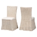 bali & pari Sara Natural Rattan 2-Piece Dining Chair Set - Handwoven Wicker Accent Chair with Scalloped Skirt Base and Tall Backrest