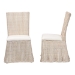 bali & pari Sara Natural Rattan 2-Piece Dining Chair Set - Handwoven Wicker Accent Chair with Scalloped Skirt Base and Tall Backrest - BSOSara-White Wash Rattan-Cushion-DC