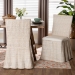 bali & pari Sara Natural Rattan 2-Piece Dining Chair Set - Handwoven Wicker Accent Chair with Scalloped Skirt Base and Tall Backrest - BSOSara-White Wash Rattan-Cushion-DC