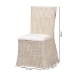 bali & pari Sara Natural Rattan 2-Piece Dining Chair Set - Handwoven Wicker Accent Chair with Scalloped Skirt Base and Tall Backrest - BSOSara-White Wash Rattan-Cushion-DC