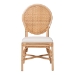 bali & pari Elmer Natural Rattan Dining Chair - Handwoven Wicker Accent Chair with Cushioned seat for Kitchen or Dining Room, Natural Brown - BSOElmer-Natural Rattan-White Cushion-DC