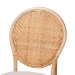 bali & pari Elmer Natural Rattan Dining Chair - Handwoven Wicker Accent Chair with Cushioned seat for Kitchen or Dining Room, Natural Brown - BSOElmer-Natural Rattan-White Cushion-DC