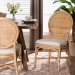 bali & pari Elmer Natural Rattan Dining Chair - Handwoven Wicker Accent Chair with Cushioned seat for Kitchen or Dining Room, Natural Brown - BSOElmer-Natural Rattan-White Cushion-DC