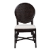 bali & pari Elmer Natural Rattan Dining Chair - Handwoven Wicker Accent Chair with Cushioned seat for Kitchen or Dining Room, Espresso - BSOElmer-Coffee Bean Rattan-White Cushion-DC