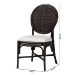 bali & pari Elmer Natural Rattan Dining Chair - Handwoven Wicker Accent Chair with Cushioned seat for Kitchen or Dining Room, Espresso - BSOElmer-Coffee Bean Rattan-White Cushion-DC
