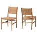 bali & pari Alva Paper Loom Woven 2-Piece Dining Chair Set - Handwoven Side Chair with Mahogany Wood Frame for Kitchen or Dining Room