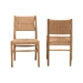 bali & pari Alva Paper Loom Woven 2-Piece Dining Chair Set - Handwoven Side Chair with Mahogany Wood Frame for Kitchen or Dining Room - BSOMD-39889-Alva-Honey-Wooden-DC