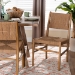 bali & pari Alva Paper Loom Woven 2-Piece Dining Chair Set - Handwoven Side Chair with Mahogany Wood Frame for Kitchen or Dining Room - BSOMD-39889-Alva-Honey-Wooden-DC