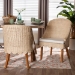 bali & pari Mabel Natural Rattan 2-Piece Dining Chair Set - Handwoven Wicker Accent Chair with Wingback Frame and Seat Cushion for Kitchen or Dining Room - BSOMabel-Natural Rattan-Cushion-DC