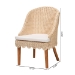 bali & pari Mabel Natural Rattan 2-Piece Dining Chair Set - Handwoven Wicker Accent Chair with Wingback Frame and Seat Cushion for Kitchen or Dining Room - BSOMabel-Natural Rattan-Cushion-DC