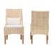 bali & pari Haybourne Natural Rattan 2-Piece Dining Chair Set - Handwoven Wicker Accent Seating with Wingback Frame for Kitchen or Dining Room - BSOHaybourne-Natural Rattan-Cushion-DC