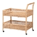 bali & pari Alaina Natural Rattan Kitchen Cart - 2-Tier Handwoven Wicker Storage Trolley with Handle for Kitchen or Lounge