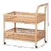 bali & pari Alaina Natural Rattan Kitchen Cart - 2-Tier Handwoven Wicker Storage Trolley with Handle for Kitchen or Lounge - BSOAlaina-Natural Rattan-Cart