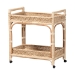 bali & pari Carole Natural Rattan Kitchen Cart - 2-Tier Handwoven Wicker Storage Trolley with Raised Borders for Kitchen or Lounge