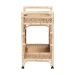 bali & pari Carole Natural Rattan Kitchen Cart - 2-Tier Handwoven Wicker Storage Trolley with Raised Borders for Kitchen or Lounge - BSOCarole-Natural Rattan-Cart