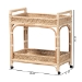 bali & pari Carole Natural Rattan Kitchen Cart - 2-Tier Handwoven Wicker Storage Trolley with Raised Borders for Kitchen or Lounge - BSOCarole-Natural Rattan-Cart