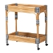 bali & pari Carmine Natural Rattan Kitchen Cart - 2-Tier Handwoven Wicker Storage Trolley with Raised Borders for Kitchen or Lounge