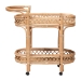 bali & pari Raul Natural Rattan Kitchen Cart - 2-Tier Handwoven Wicker Storage Trolley with Handle for Kitchen or Lounge - BSORaul-Natural Rattan-Cart