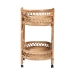 bali & pari Raul Natural Rattan Kitchen Cart - 2-Tier Handwoven Wicker Storage Trolley with Handle for Kitchen or Lounge - BSORaul-Natural Rattan-Cart