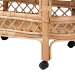 bali & pari Raul Natural Rattan Kitchen Cart - 2-Tier Handwoven Wicker Storage Trolley with Handle for Kitchen or Lounge - BSORaul-Natural Rattan-Cart