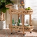 bali & pari Raul Natural Rattan Kitchen Cart - 2-Tier Handwoven Wicker Storage Trolley with Handle for Kitchen or Lounge - BSORaul-Natural Rattan-Cart