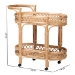 bali & pari Raul Natural Rattan Kitchen Cart - 2-Tier Handwoven Wicker Storage Trolley with Handle for Kitchen or Lounge - BSORaul-Natural Rattan-Cart