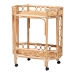 bali & pari Rene Natural Rattan Kitchen Cart - 2-Tier Handwoven Wicker Storage Trolley with Handle for Kitchen or Lounge