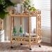 bali & pari Rene Natural Rattan Kitchen Cart - 2-Tier Handwoven Wicker Storage Trolley with Handle for Kitchen or Lounge - BSORene-Natural Rattan-Cart