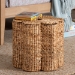 bali & pari Della Woven Seagrass Laundry Hamper - Handwoven Wicker Storage Basket with Scalloped Frame for Laundry Room or Bedroom - BSOS25-MY02-Waterhyacinth-Basket