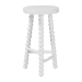 bali & pari David Acacia Wood Bobbin Counter Stool - Sculptural Backless Accent Stool for Kitchen Island or Lounge with Footrest, White - BSOJuan-White Wooden-CS