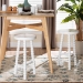 bali & pari David Acacia Wood Bobbin Counter Stool - Sculptural Backless Accent Stool for Kitchen Island or Lounge with Footrest, White - BSOJuan-White Wooden-CS
