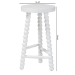 bali & pari David Acacia Wood Bobbin Counter Stool - Sculptural Backless Accent Stool for Kitchen Island or Lounge with Footrest, White - BSOJuan-White Wooden-CS