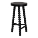 bali & pari David Acacia Wood Bobbin Counter Stool - Sculptural Backless Accent Stool for Kitchen Island or Lounge with Footrest, Black - BSOJuan-Black Wooden-CS