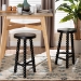 bali & pari David Acacia Wood Bobbin Counter Stool - Sculptural Backless Accent Stool for Kitchen Island or Lounge with Footrest, Black - BSOJuan-Black Wooden-CS