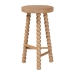 bali & pari David Acacia Wood Bobbin Counter Stool - Sculptural Backless Accent Stool for Kitchen Island or Lounge with Footrest, Natural Brown - BSOJuan-Natural Wooden-CS