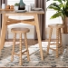 bali & pari David Acacia Wood Bobbin Counter Stool - Sculptural Backless Accent Stool for Kitchen Island or Lounge with Footrest, Natural Brown - BSOJuan-Natural Wooden-CS