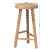 bali & pari David Acacia Wood Bobbin Counter Stool - Sculptural Backless Accent Stool for Kitchen Island or Lounge with Footrest, Natural Brown - BSOJuan-Natural Wooden-CS