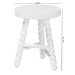bali & pari David Acacia Wood Multipurpose Accent Stool - Turned Bobbin Decorative Side ottoman with Tripod Base, White - BSODavid-White Wooden-Stool