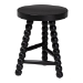 bali & pari David Acacia Wood Multipurpose Accent Stool - Turned Bobbin Decorative Side ottoman with Tripod Base, Black