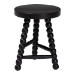 bali & pari David Acacia Wood Multipurpose Accent Stool - Turned Bobbin Decorative Side ottoman with Tripod Base, Black - BSODavid-Black Wooden-Stool
