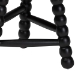 bali & pari David Acacia Wood Multipurpose Accent Stool - Turned Bobbin Decorative Side ottoman with Tripod Base, Black - BSODavid-Black Wooden-Stool