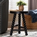 bali & pari David Acacia Wood Multipurpose Accent Stool - Turned Bobbin Decorative Side ottoman with Tripod Base, Black - BSODavid-Black Wooden-Stool