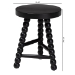 bali & pari David Acacia Wood Multipurpose Accent Stool - Turned Bobbin Decorative Side ottoman with Tripod Base, Black - BSODavid-Black Wooden-Stool