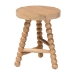 bali & pari David Acacia Wood Multipurpose Accent Stool - Turned Bobbin Decorative Side ottoman with Tripod Base, Natural Brown