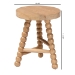 bali & pari David Acacia Wood Multipurpose Accent Stool - Turned Bobbin Decorative Side ottoman with Tripod Base, Natural Brown - BSODavid-Natural Wooden-Stool